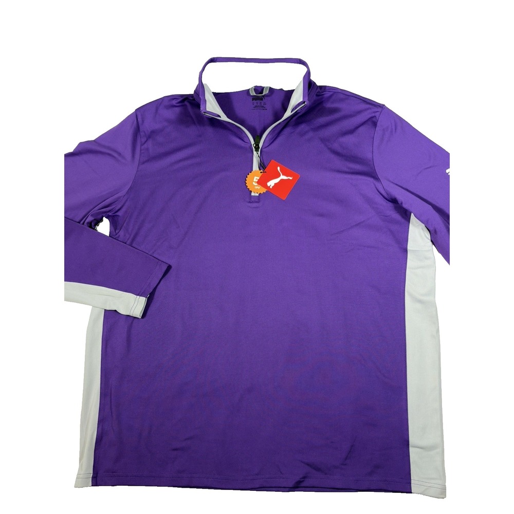 NWT - Puma Pullover Mens XL Purple  1/4 Zip Enjoy Golf Performance UPF 50